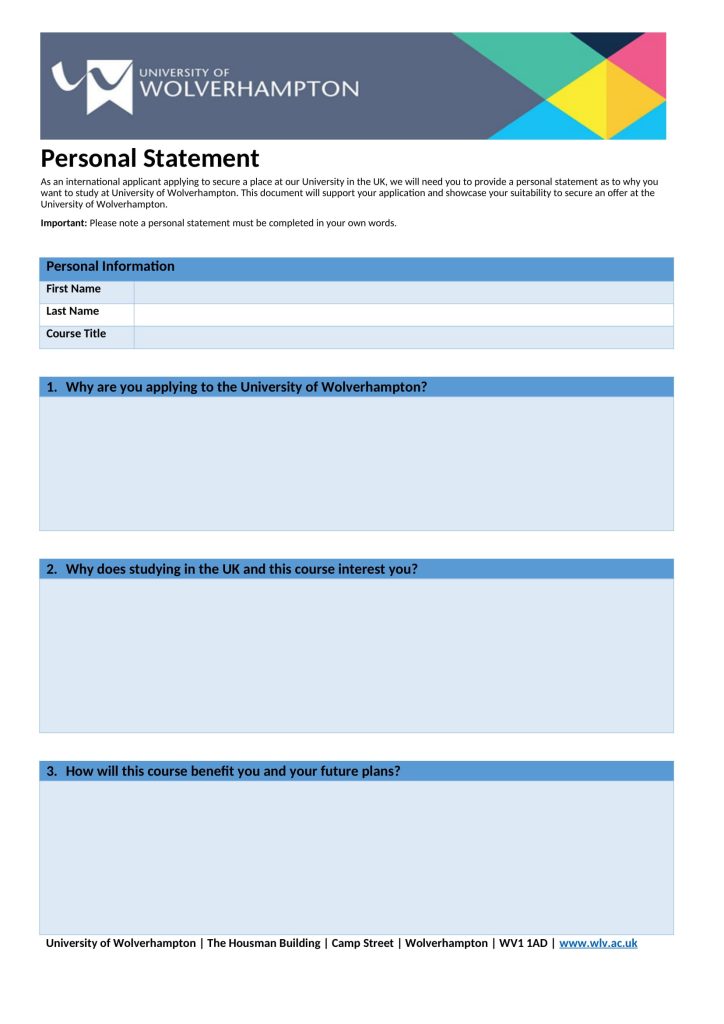 UCAS Personal Statement