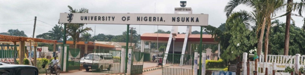 University of Nigeria Nsukka UNN campus administrative building and students learning